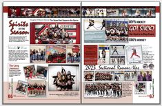 the hockey team is featured in this newspaper article, which features photos from their respective teams