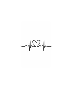 a heartbeat with two hearts on it and the word love is written in black ink