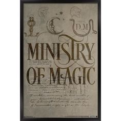 an old manuscript with the words,'minnistry of magic'on it