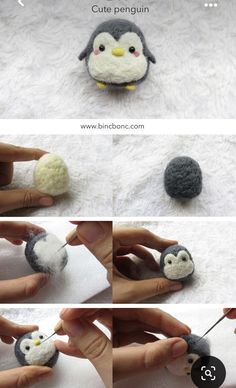 the instructions for how to crochet an adorable penguin