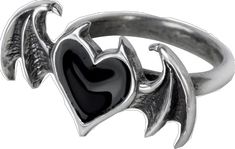 Gothic Stainless Steel Jewelry, Gothic Rings For Valentine's Day Gift, Valentine's Day Gothic Rings As Gift, Adjustable Gothic Heart-shaped Jewelry, Gothic Party Ring, Gothic Heart-shaped Wedding Jewelry, Gothic Party Ring Jewelry, Black Symbolic Jewelry For Promise, Halloween Heart-shaped Metal Jewelry