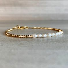 Real Pearl Bracelet Dainty Pearl Jewelry Sterling Silver | Etsy Handmade Everyday Pearl Bracelet, Cheap Minimalist Pearl Bracelet With Round Beads, Classic Pearl Jewelry, Modern Pearl Jewelry, Real Pearl Bracelet, Tiny Bead Bracelet, Real Pearl Necklace, Crystal Healing Bracelets, Gold Bead Bracelets