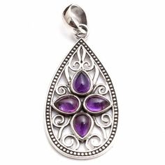 Feminine Amethyst Pear Shape Gemstone Beautiful Pendant - 925 Sterling Silver Handmade Designer Charm Pendant Jewelry Length 1.9" ap2831 ( Stamped 925 )MATERIAL - 925 STERLING SILVERGEMSTONE - AmethystPENDANT SIZE - 1.9"PENDANT WEIGHT - 5.7 GRAMS COLOR - PurpleSTONE SIZE - 7 x 5 MM Silver Amethyst Drop Jewelry, Silver Drop Amethyst Jewelry, Silver Amethyst Teardrop Jewelry, Silver Teardrop Amethyst Jewelry, Teardrop Amethyst Stone Jewelry, Teardrop Silver Gemstones For Jewelry Making, Pear-shaped Amethyst Jewelry For Gifts, Pear-shaped Amethyst Jewelry Gift, Silver Amethyst Pear-shaped Jewelry