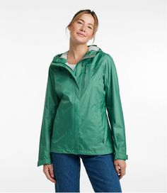 Women's Trail Model Rain Jacket | Rain Jackets & Shells at L.L.Bean Green Waterproof Windbreaker For Spring, Spring Green Waterproof Windbreaker, Spring Waterproof Green Windbreaker, Green Weatherproof Windbreaker For Spring, Green Weatherproof Spring Windbreaker, Casual Lightweight Waterproof Windbreaker, Green Spring Raincoat For Outdoor Activities, Green Raincoat For Outdoor Activities In Spring, Green Raincoat For Spring Outdoor Activities