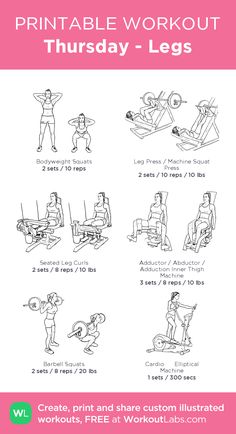 the printable workout poster shows how to do an exercise