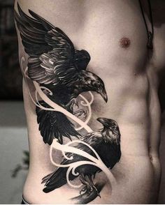 a man's chest with two birds on it and the words instagramm