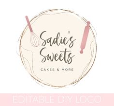 the logo for sadie's sweets cakes and more