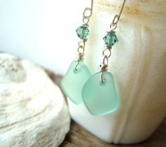 Green Sea Glass Earrings Summer Fashion Sea Glass Jewelry Recycled Glass Mothers Day Gifts Jewelry Recycled, Special Gifts For Mom, Earrings Summer, Sea Glass Earrings, Mothers Day Gifts, Green Sea, Sea Glass Jewelry, Seafoam Green