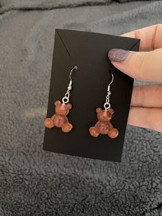 These adorable earrings would suit almost any outfit or style.  These cute teddies are made from epoxy resin filled with shimmery brown mica powder.  Each teddy measures approx. 2cm x 2cm x 0.5cm Cute Teddies, Mica Powder, Cute Earrings, Epoxy Resin, Jewelry Earrings Dangle, Dangle Drop Earrings, Etsy Accessories, Dangle Earrings, Teddy Bear