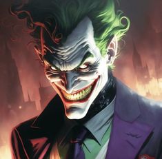 the joker from batman comics with green hair