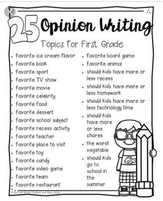 an opinion writing worksheet for first grade students to help them understand the topic