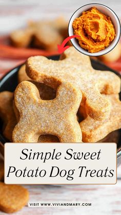 simple sweet potato dog treats in a bowl