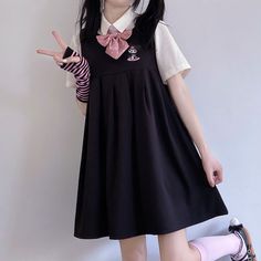 Fashion Anime Bowtie Dress PN3876 ●Size: Bust:90 cm,Length:85 cm. ●Material: POLYESTER FIBERS (Please allow 1-3cm differs due to manual measurement.As different computers display colors differently,the color of the actual may vary slightly from the above images.Thanks for your understanding.) ●About Shipping: We attach great importance to the orders of each customer and parcel delivery. 1.Processing time: 2-3 business days. 2.Shipping time: 10-15 business days to US, please allow 3-4 weeks shipping to other country.(Shipping times can be affected by variable customs clearance times or public holidays.) Kuromi Outfit, Kuromi Clothes, 2000s Japanese Fashion, My Melody Cinnamoroll, Pleated Dresses, School Uniform Fashion, Kuromi My Melody, Melody Cinnamoroll, Bow Tie Dress