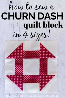 how to sew a churn dash quilt block in 4 stages with video instructions