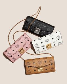 MCM Patricia Visetos Two-Fold Wallet-on-Chain | Neiman Marcus Girly Tingz, Mcm Bags, Canvas Wallet, Luxury Purses, Chain Wallet, Monogrammed Items, Fold Wallet, Wallet Chain, Goodie Bags