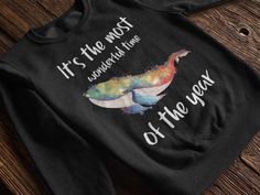 Whale Lover Crewneck Sweatshirt, It's the most wonderful time of the year, 2020, Happy new year, Happy-holidays, Merry christmas Sei Whale, Wonderful Time Of The Year, Time Of The Year, Wonderful Time, Personalized Christmas