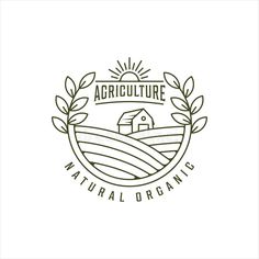 the logo for a natural organic product, with an image of a farm in the background