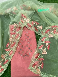 Item Overview ATHARVA HandEmbroidered Salwar Kameez w/Embroidered Sequence in Pink w/Heavy Embroidered Dupatta/Bridal Trousseau/ Custom Stitching/CH1233 Fabric: * Shirt Chanderi Silk Pink 2.5 Mts, * Dupatta: Organza 2.5 Mts - Beautiful Embroidered Jaal * Bottom Santoon 2.5 Mts. Excusive Hand Embroidered Party Wear Punjabi Suit. Customization: * Fabrics: Designs Can be made in different Fabrics. * Stitching Available Care: Dry Clean/ Avoid direct Ironing on Embroidery Part. Reference pictures. Ca Designer Wear Unstitched Suit With Embroidered Border, Pista Green Straight Kurta Anarkali Set With Embroidered Border, Embroidered Tissue Silk Anarkali Set, Pista Green Anarkali Set With Embroidered Border, Semi-stitched Tissue Silk Kurta With Embroidered Border, Anarkali Tissue Silk Kurta With Embroidered Border, Bollywood Style Tissue Silk Kurta With Embroidered Border, Wedding Kurta With Embroidered Border In Tissue Silk, Pista Green Chanderi Kurta With Embroidered Border