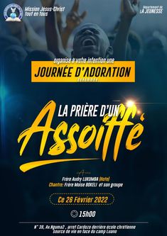 Journée_Adoration Event Poster Design Inspiration, Blue Slides, Certificate Design Template, Psd Flyer Templates, Motion Design Video