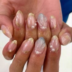 Nail Inspo Sea, Nails For Sea, Summer Beachy Nails, Cute Overlay Nails, Gel X Nail Ideas, Under The Sea Nails, Hard Gel Overlay, Overlay Nails, Sea Nails