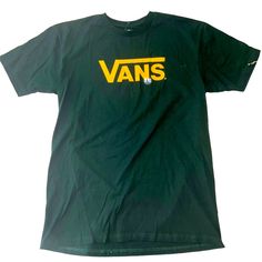 Men’s Vans T-Shirt Size Large Brand New Vans Graphic Tee With Screen Print, Vans Crew Neck T-shirt For Streetwear, Vans T-shirt With Screen Print For Streetwear, Vans Screen Print T-shirt For Streetwear, Vans T-shirt With Logo Print For Streetwear, Vans Logo Print T-shirt For Streetwear, Yellow Crew Neck T-shirt With Logo Print, Casual Vans T-shirt With Logo Print, Yellow Logo Print Casual T-shirt