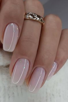 Christmas Nails Milky Nails, Manicure Inspiration, Nails Today, Short Nails Art, Short Nail, Nail Art Wedding