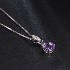 Add some sparkle to your outfit with our 925 Silver CZ Diamond Amethyst Gemstone Necklace. This necklace is perfect for adding a touch of elegance and charm to any look. With its stunning amethyst gemstone and shimmering CZ diamonds, you'll be sure to turn heads and make a statement. Tarnish-proof Water-proof Sleep / Nap-proof Safe for sensitive skin Wear it while working out &showering Designed to wear 24/7 If there is no stock, the product will take 15 days to produce Please leave your contact Elegant Purple Pendant Birthstone Necklace, Elegant Purple Amethyst Necklace, Elegant Amethyst Birthstone Necklace, Fine Jewelry Purple Diamond Necklace, Purple Diamond Necklace Fine Jewelry, Purple Diamond Necklace In Fine Jewelry Style, Purple Cubic Zirconia Necklaces For Anniversary, Purple Necklaces With Accent Stones For Gift, Purple Cubic Zirconia Necklace For Anniversary