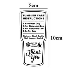 a black and white drawing of a tube with the words tumbler care instructions on it