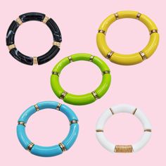 Our Acrylic Bamboo and Gold Coin Stretch Bracelet is so cute you'll want to wear it everyday. You can choose from multiple colors to match any outfit. Jewelry Simple, Gold Jewelry Simple, Gold Coin, Blue Bracelet, Gold Coins, Stretch Bracelet, Stretch Bracelets, Wear It, So Cute