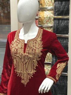 Tilla Embroidered Kashmiri Velvet Kurta Indo Western Kurtas | Etsy Festive Velvet Kurta, Designer Velvet Traditional Wear With Long Sleeves, Velvet Long Sleeve Traditional Designer Wear, Velvet Long Sleeve Salwar Kameez With Resham Embroidery, Designer Long Sleeve Velvet Salwar Kameez, Velvet Long Sleeve Traditional Wear For Weddings, Elegant Long Sleeve Velvet Traditional Wear, Unstitched Velvet Traditional Wear With Pallu, Velvet Fitted Salwar Kameez With Resham Embroidery