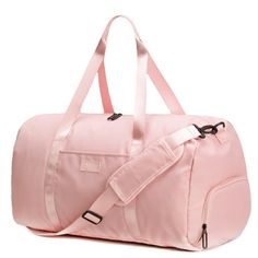 The Jadyn Weekender Duffel Bag for Women is the perfect duffel for travel, gym, and sports. Whether youre going on a weekend or week long trip this duffle is for you. This large bag measures 22 in x 12 in x 12 in. It has a spacious main compartment with 3 big pockets, 2 on the outside and 1 on the inside, for simple organization of all your stuff. It has a large shoe pocket with easy outside access. It also includes an adjustable padded shoulder strap with a handle. It's a perfect overnight bag Large Capacity Pink Travel Bag, Casual Pink Nylon Travel Bag, Functional Pink Duffle Bag For Overnight Trips, Pink Nylon Duffle Bag For Everyday Use, Casual Pink Travel Bag For Sports, Pink Casual Travel Bag For Sports, Casual Pink Duffle Bag For Gym, Casual Pink Sports Travel Bag, Pink Casual Sports Travel Bag