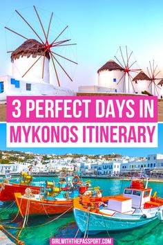 3 Perfect Days in Mykonos - An Expert's Mykonos Itinerary! Mykonos Itinerary, Greece Beaches, Cute Places, Mykonos Travel, Greece Food