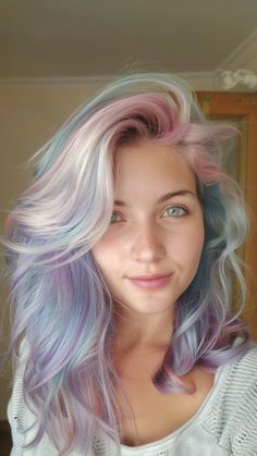 Cotton Candy Hair, Trending Hair, Candy Hair, Hair Trend, Diy Recipes, Pastel Hair, Old Video, Rainbow Hair, Beauty Ideas