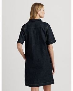 A streamlined silhouette and denim define the modern versatility of this chic shift dress.Size & Fit• Fits true to size, order your normal size• Designed for a relaxed fit• Designed to hit above the knee• Approx. 37.5 body length from center back of neck to hem, based on a size medium. Changes 0.5 between sizes• Model measurements: 5'10 height, wearing a size small Features Denim Shirt Dress Women, Chic Shift Dresses, Ralph Lauren Denim Shirt, Ralph Lauren Womens Clothing, Chic Shirts, Ralph Lauren Denim, Denim Shirt Dress, Fashion Night, Dress Shirts For Women