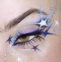 Artsy Makeup, Funky Makeup, Drag Make-up, Cute Eye Makeup, Graphic Makeup, Star Makeup, Ethereal Makeup, Makeup Stuff