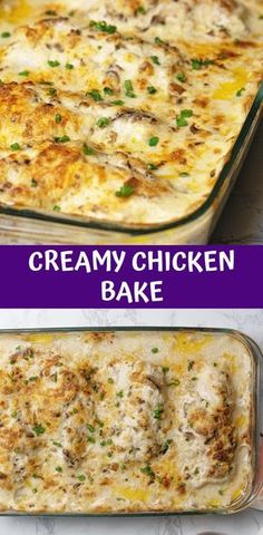 an image of creamy chicken bake in a casserole dish