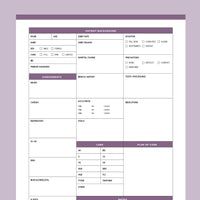 a purple and white business plan is shown