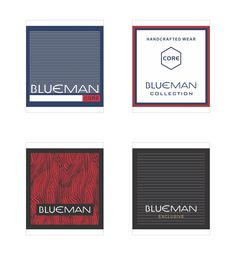 four different logos for blueman, executive wear and one with the same name on it