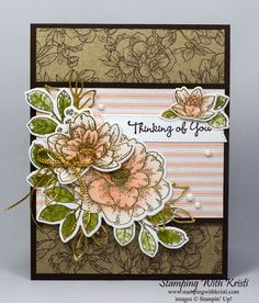 a close up of a card with flowers on it