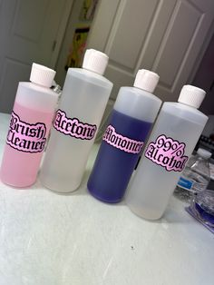 Accessorize and organize your nail liquids, supplies and station with these super cute pink gothic labels! 🖤💕 In stock labels:  99% Alcohol 70% Alcohol Alcohol Acetone  Monomer Brush Cleaner  Lotion Scrub Clear Acrylic  Massage Oil Cuticle Oil (Large & Small) Cuticle Remover  Callus Remover ‼️HOW TO ORDER:  - To order in stock labels, simply select the option :) -When ordering a set, please type exactly which stock labels you would like in the personalization box exactly how you would like them spelled including caps! (Sets include one monomer) ~If you would like a label not listed, select the CUSTOM LABEL option and please type EXACTLY how you would like your product spelled in the personalization box (Including spaces and caps).  ~Custom color options also available just message me :) Nail Tech Items, Nail Business Must Haves, Nail Tech Beginner Supplies, Nail Tech Stickers, Nail Organizer, Nail Tech Christmas Gifts, Nail Supply Storage Ideas, Nail Tech Gifts, Nail Tech Needs