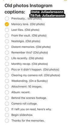 Old photos/ photo dump Instagram captions Captions For Guys, One Word Instagram Captions, Short Instagram Quotes, Witty Instagram Captions, Short Instagram Captions, Instagram Captions For Selfies, Clever Captions, Clever Captions For Instagram, Instagram Captions Clever