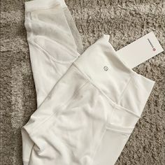 Brand New With Tags! Forget The Sweat 7/8 Tight, Mesh And With Side Pockets Dr Wardrobe, Bday Gifts, Lulu Leggings, Lululemon Outfits, White Leggings, Cute Preppy Outfits, Birthday Board, 13th Birthday, Lululemon Leggings