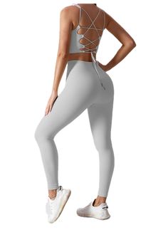 Upgrade your workout wardrobe with our High-Waist Ribbed Legging Yoga Set. Made for comfort and style, this sportswear set is perfect for gym, sports, and fitness activities. The high-waist design provides support and coverage while the ribbed texture adds a touch of uniqueness. Elevate your yoga game with our Two Pieces Yoga Sets for Women. High Waist Breathable Activewear, High Waist Solid Breathable Activewear, Athleisure Yoga Pants, Squat Proof, High Stretch Gray Sports Bra, Gray Gym Activewear, Stretch Gray Sports Bra, Solid Squat Proof Athleisure Yoga Pants, Breathable High Waist Activewear For Workout, Sporty High Waist Activewear For Sports