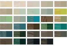 the color palette is shown in shades of blue, green and brown with different colors