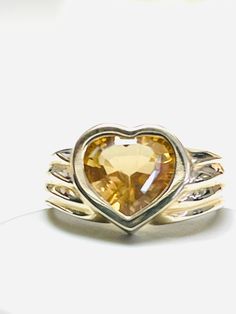 14k Yellow Gold Rare Heart Stone Shaped Citrine Ring gift for her, gift for mom, gift for wife, aniio de bodas, anillo matrimonio, anillo de oro, anillo de plata, anillo para hombres 5.4g SIZING AVAILABLE For Mom, Kids Rings, Heart Stone, For Her, Citrine Ring, Stone Heart, Gift For Wife, Heart Of Gold, Opal Rings