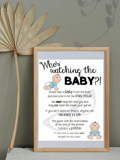 a wooden frame with a baby poem on it