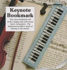 a bookmark that has been made to look like an old piano