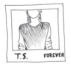 a drawing of a person with the words t s forever in front of them,