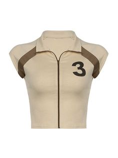 ⚡️Free Shipping 2022 Vintage Zip Up Crop Top Beige S under $15.00 in Tops&Tees at AnotherChill.com Online. Style: Casual/Street/Y2K/Punk/Hip Pop/Vintage. Fabric Content: Polyester, Spandex. Fit Type: Slim fit. Neckline: Stand Collar. Sleeve Length: Short Sleeve. : Shaped to a fitted silhouette, these crop tops featured a number pattern at the chest, with contrast paneled and short tank sleeves design, complete with zipping fastening at the front.. ✓2022 SUMMER OUTFITS. Check reviews and buy Vint Zip Up Crop Top, Street Y2k, Y2k Punk, Cropped Tops, Mode Inspo, Edgy Look, Streetwear Women, Vintage Streetwear, Mode Inspiration