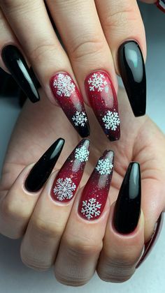 Get ready for the holiday season with this gorgeous nail design! The blend of crimson, black, and white snowflakes captures the essence of winter beauty. Ideal for anyone wanting to add a touch of glamour to their holiday celebrations! 🎄🌟
#nailsdesign #acrylicnails #decembernails #winternails Winter Beauty, Nails Inspo, Gorgeous Nails, Holiday Celebration, Nail Design, Festival Season